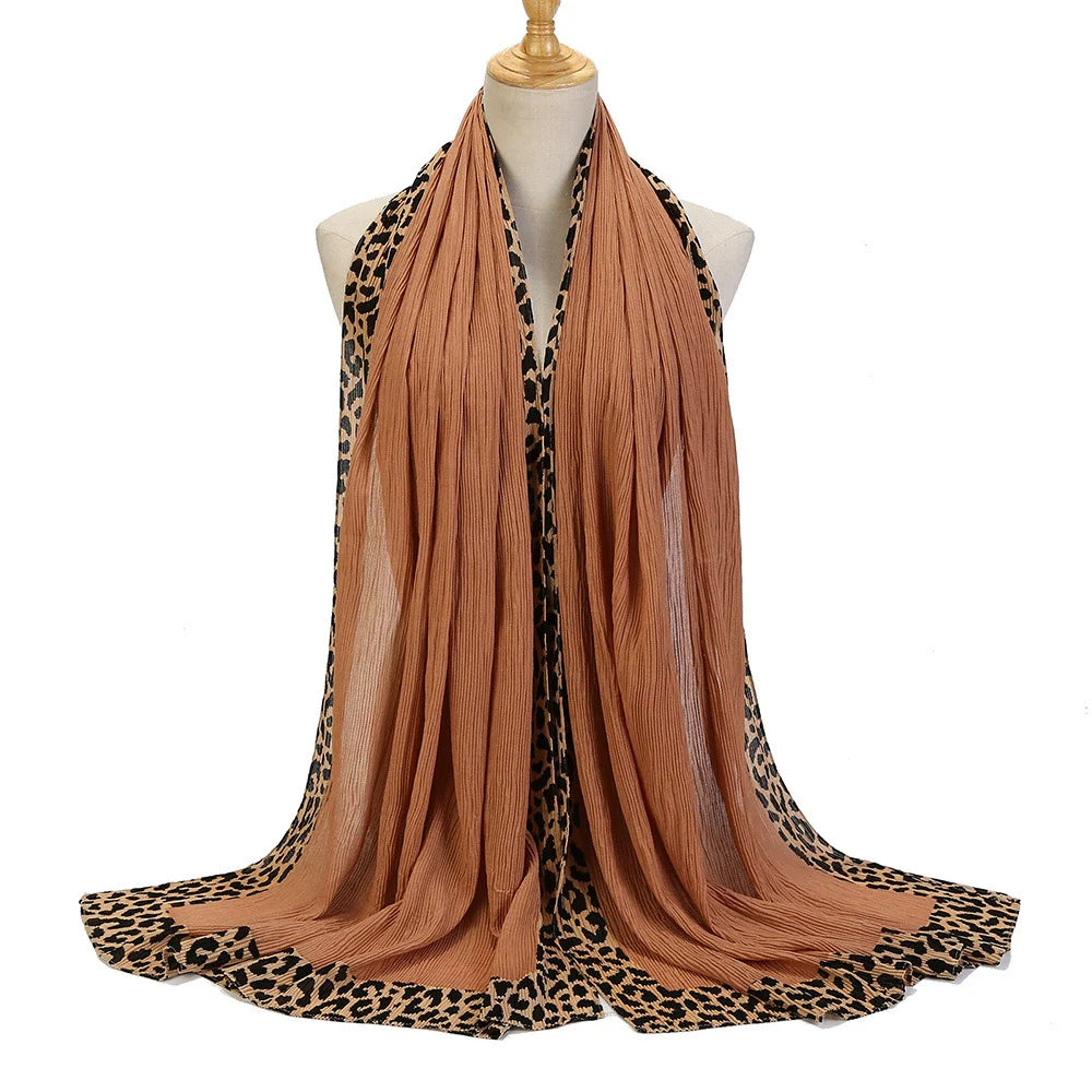 Leopard Print Embellished Hijab