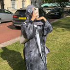 Chic Tie-Dye Cardigan Abaya