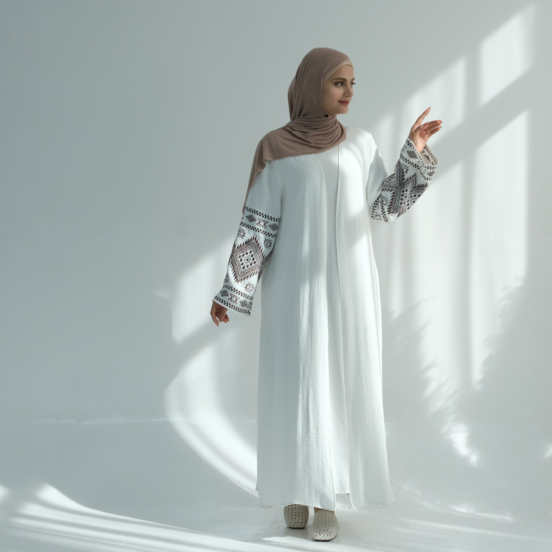 Women Embroidery Kimono Ramadan Abaya