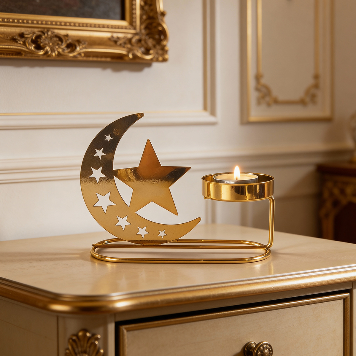 Ramadan Crescent Moon Star Tealight Holder