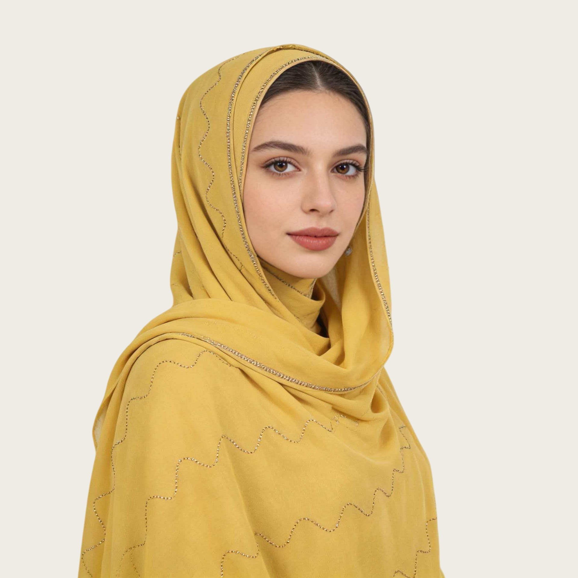 Lightweight Golden Chiffon Hijab