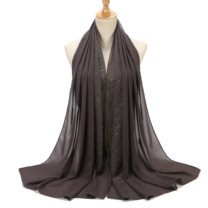 Hot Drill Embroidery Hijab