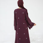Luxury All-over Embroidered Open Abaya with Hijab