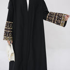 Open Embroidery Floral Abaya with Hijab