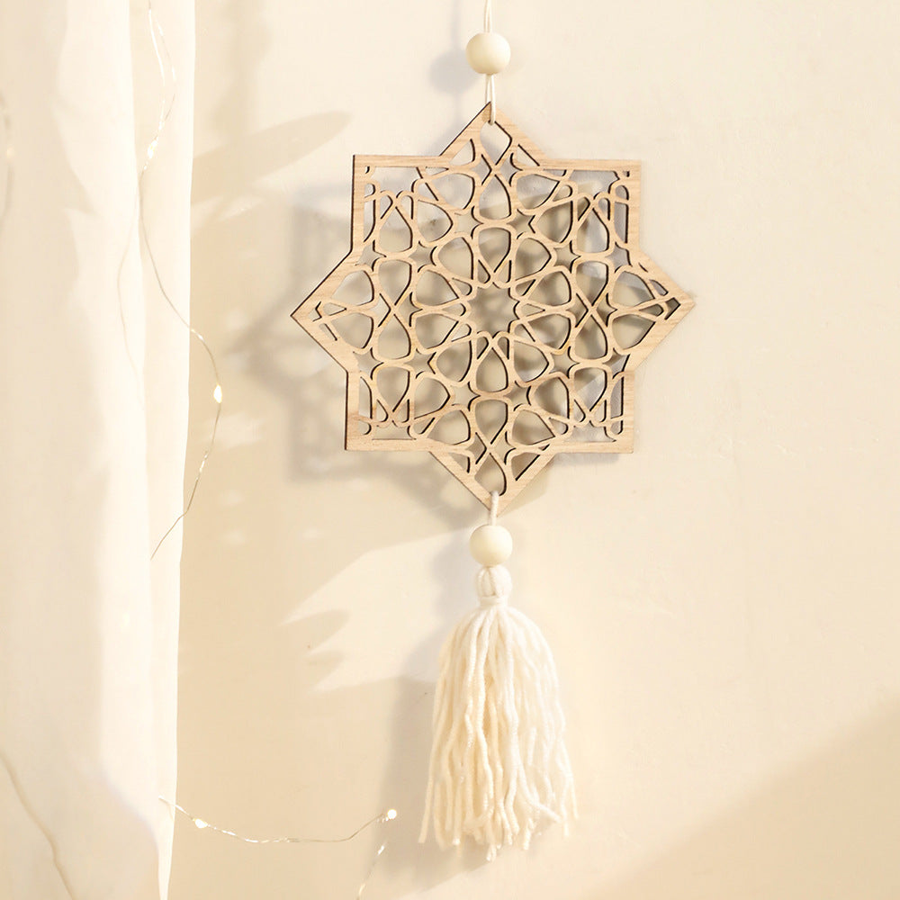 Ramadan Moon Star Wooden Hanging Decor