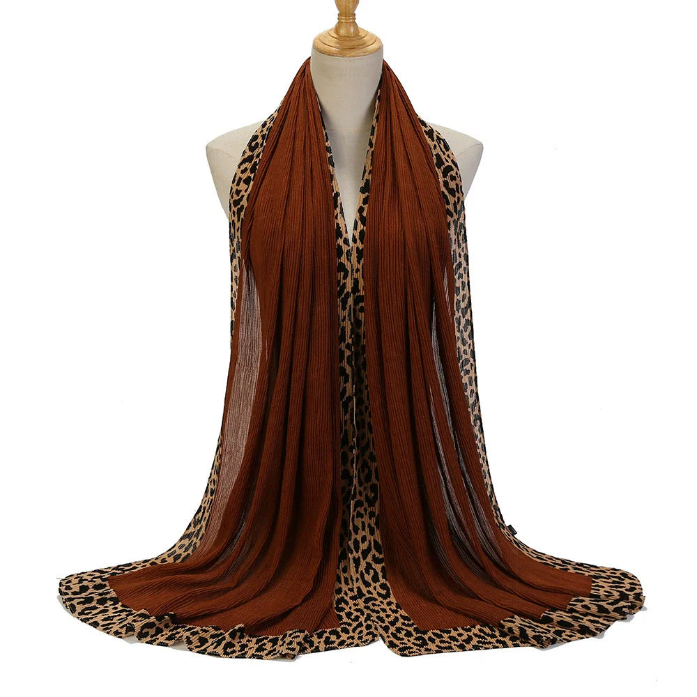 Leopard Print Embellished Hijab