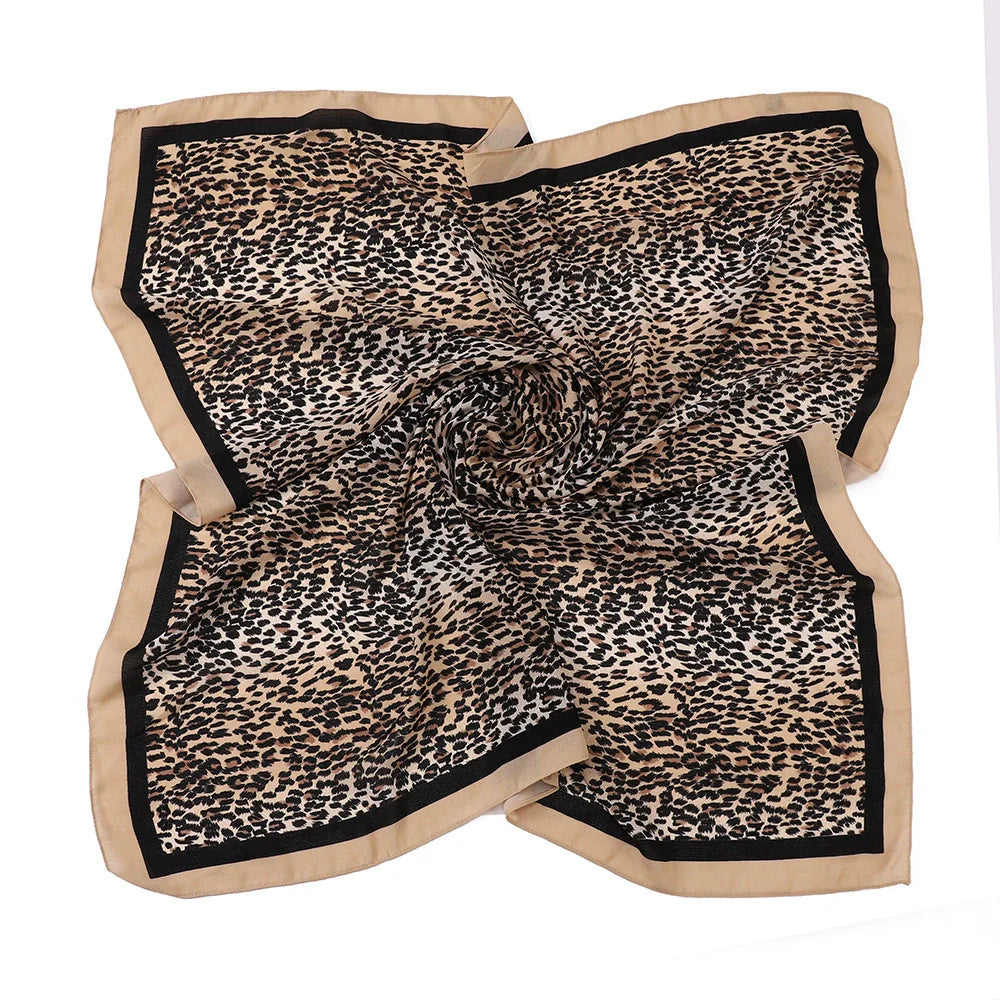 Leopard Print Square Scarf Hijab