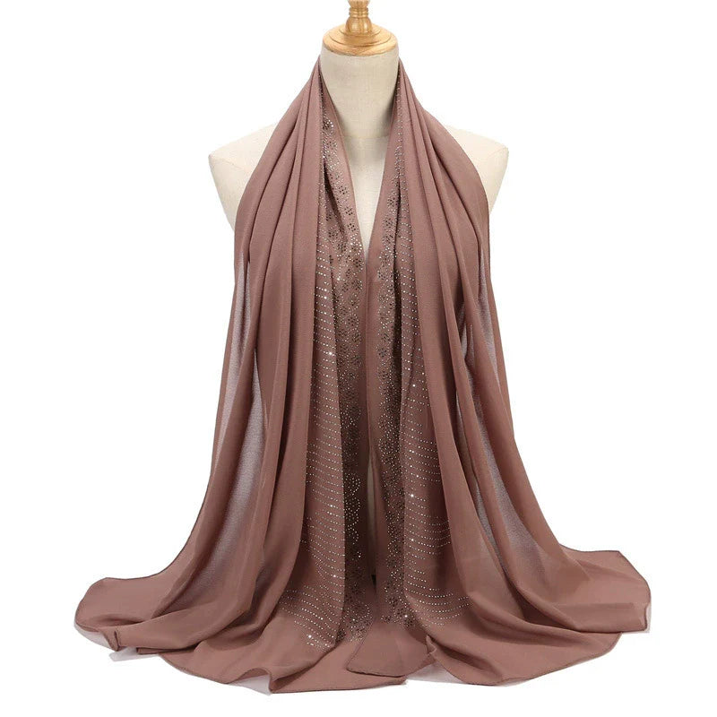 Hot Drill Embroidery Hijab