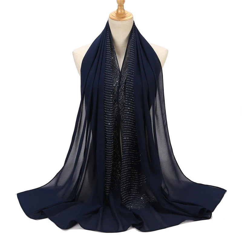 Hot Drill Embroidery Hijab