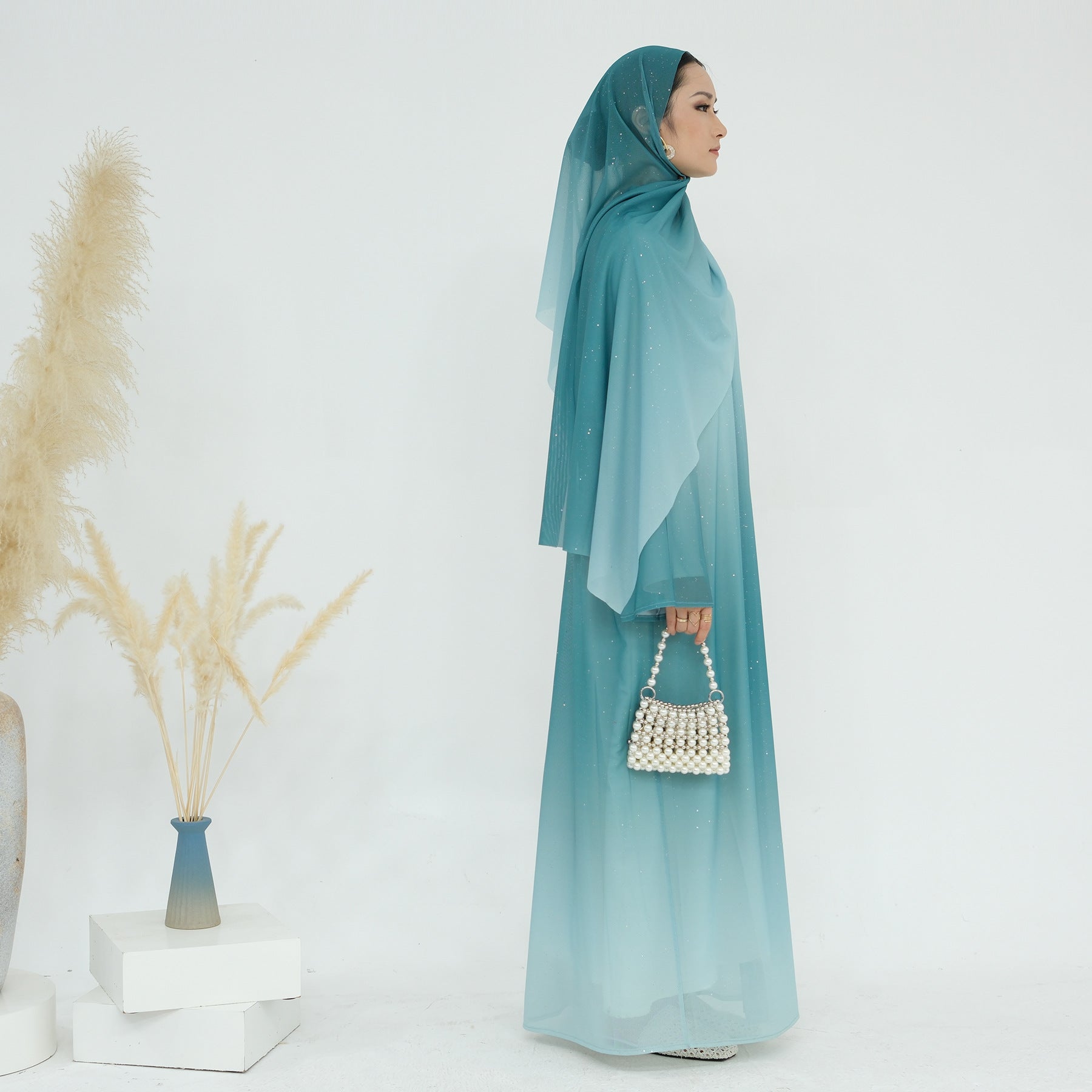 Gradient Color Star Abaya