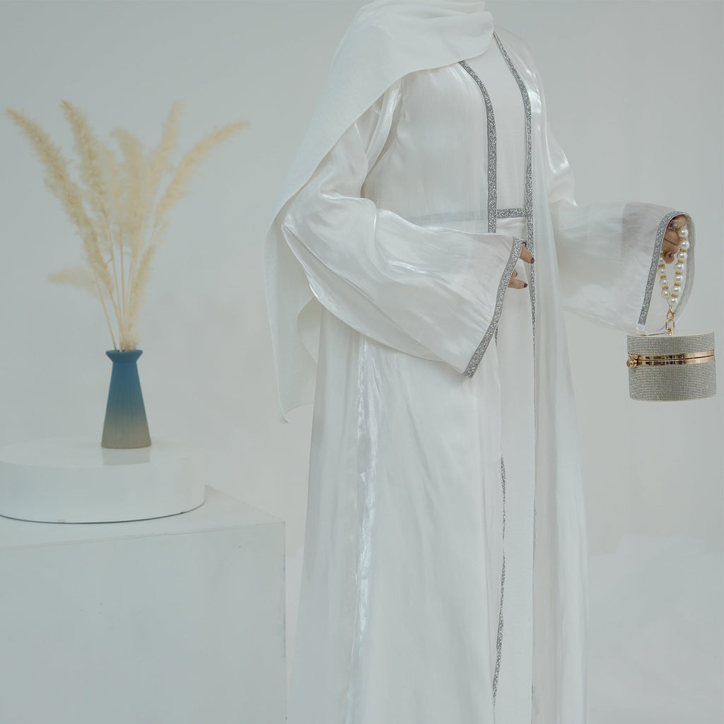 Light Flowing Tulle Abaya With Hijab