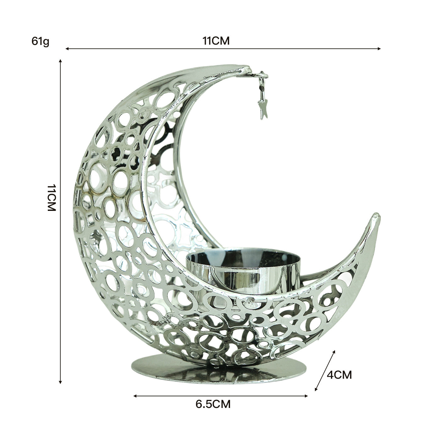 Ramadan Crescent Metal Incense Burner Decor