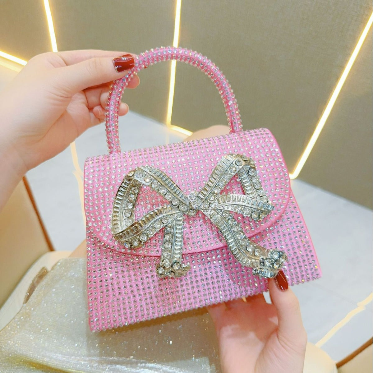 Rhinestone Bowknot Sparkly Handbag