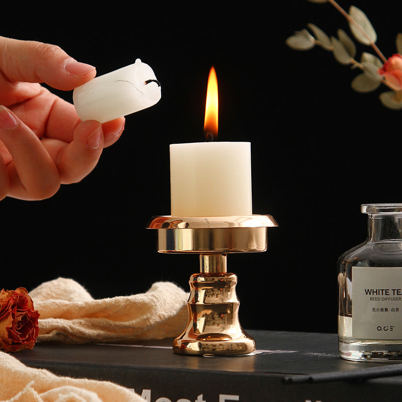 Gold Candle Holder for Table & Dinner Decor