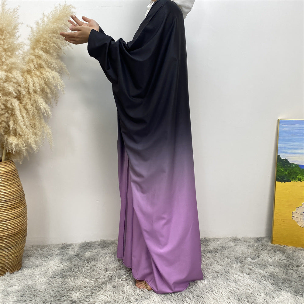 Gradient Batwing Sleeves Abayas