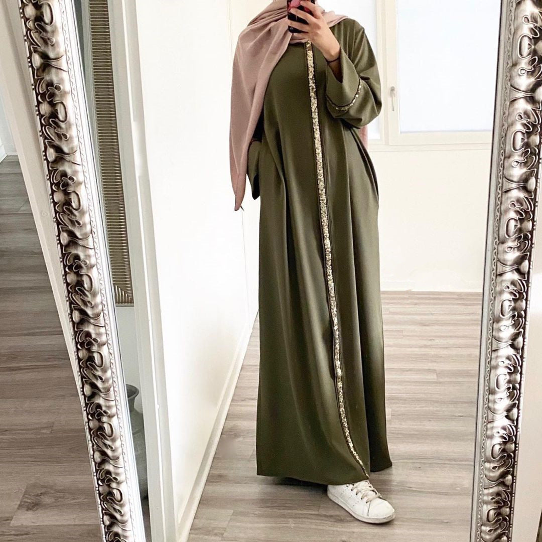 Paneled Sequin Abayas