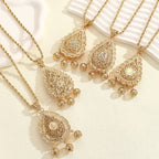 Teardrop Shaped Openwork Double Layers Pendant