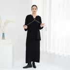 Autumn and Winter Thickened Knitted Abaya Set