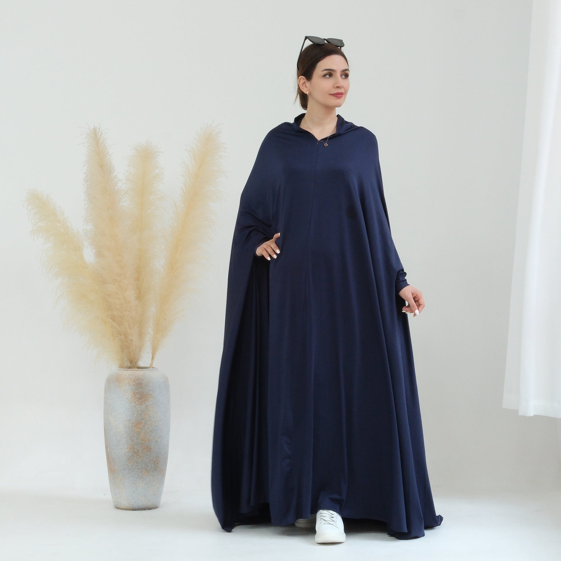 Elegant Solid Color Cape Jilbab