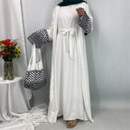 Embroidered Cuff Abaya with Bag