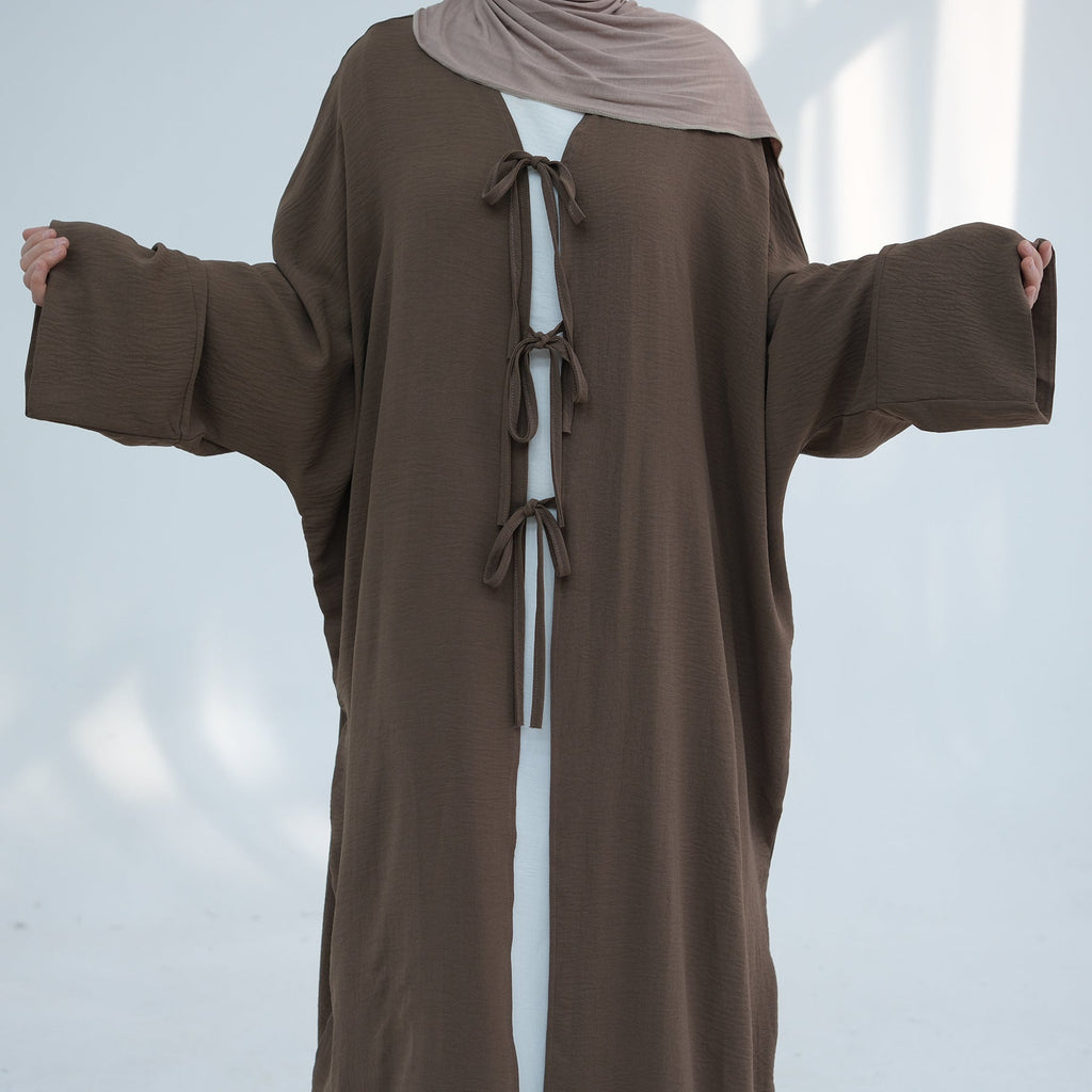 Elegant Tie Open Abaya