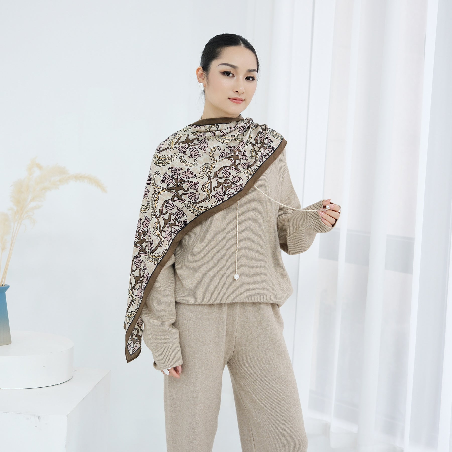 2 Pcs Knitted Pants Set
