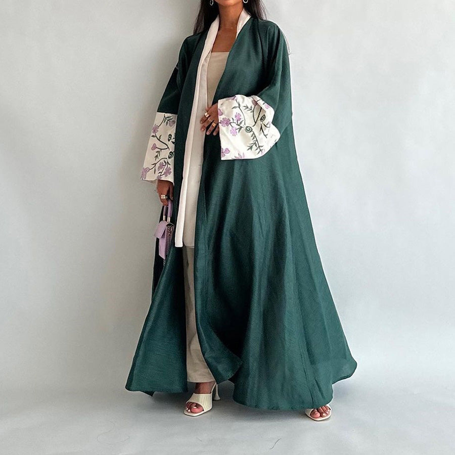 Deep Green Embroidered Abaya