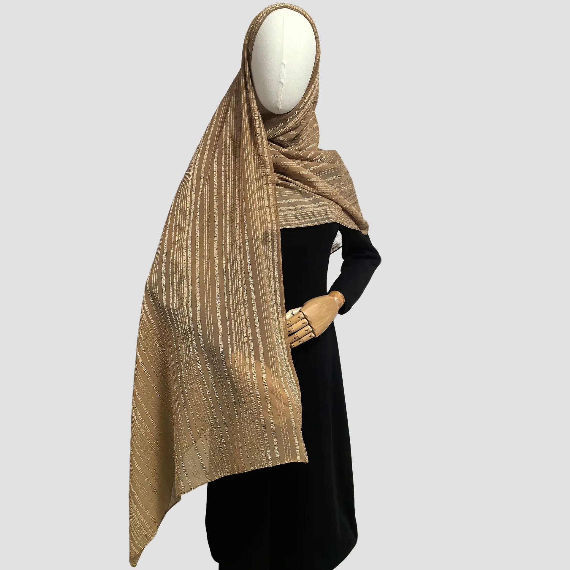 Silver Thread Crinkle Hijab Scarf