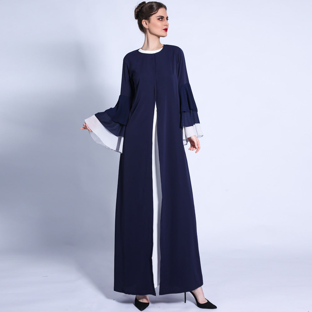 Three-Layer Chiffon Wave Sleeves Abaya