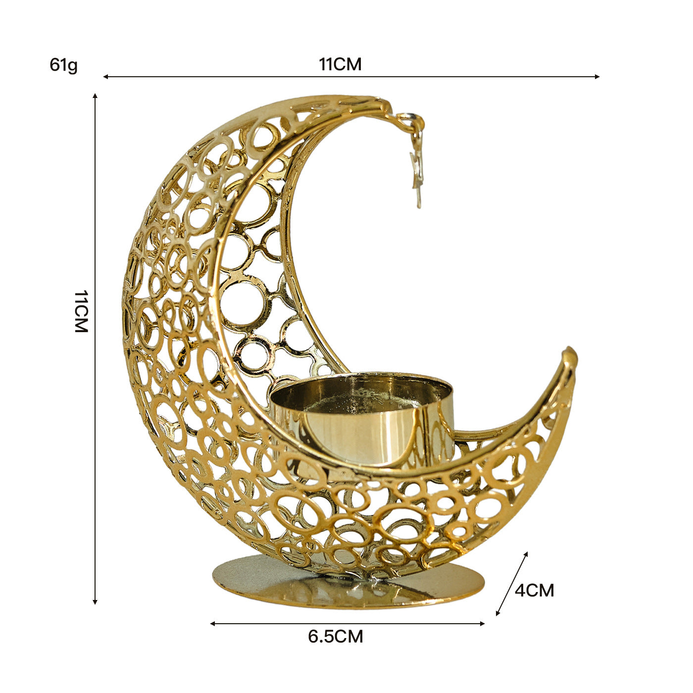 Ramadan Crescent Metal Incense Burner Decor