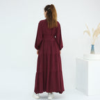 Solid Color Ruffled Two-Piece Abaya