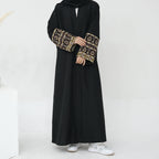 Open Embroidery Floral Abaya with Hijab