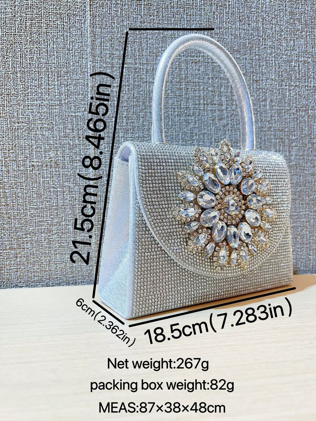 Rhinestone Diagonal Dinner Handbag