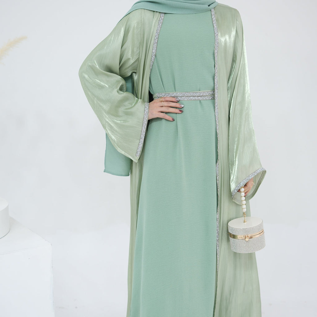 Light Flowing Tulle Abaya With Hijab