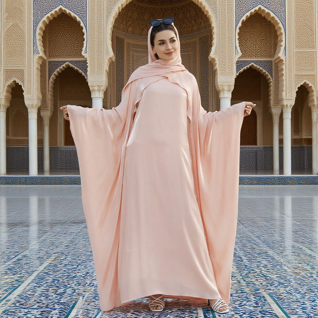 Solid Color Beaded Elegant Long Robe Abaya