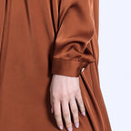2 Pcs Solid Color with Hat Abaya Set