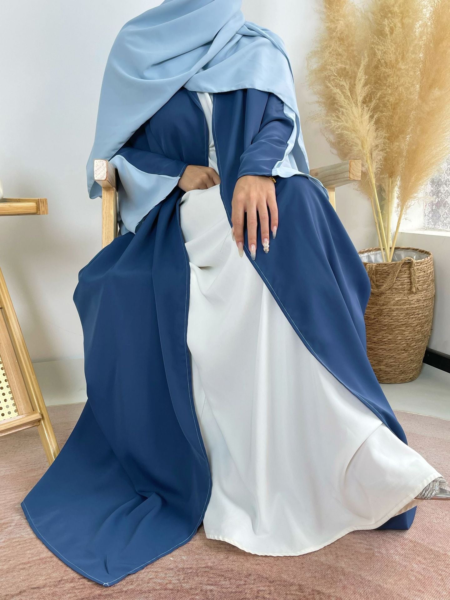 Two Tone Color Matching Abaya