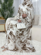 Ink-wash Printed Cardigan Abaya