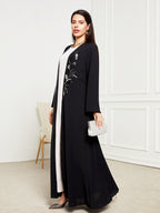 Embroidered Bat Sleeve Abaya