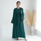 Women Puff Sleeve Belted Abaya