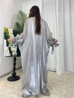 Women's Bubble Sleeve Open Elegant Abaya