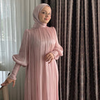 Solid Color Cuffed Sleeve Abaya