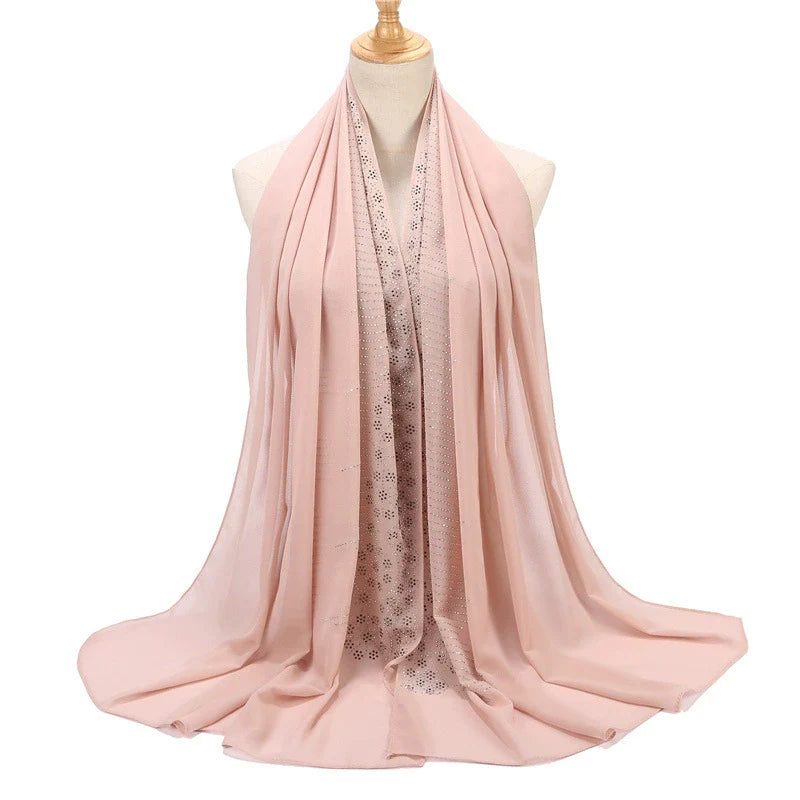 Hot Drill Embroidery Hijab