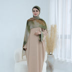 Printed Cuffs Abaya Dress with Hijab