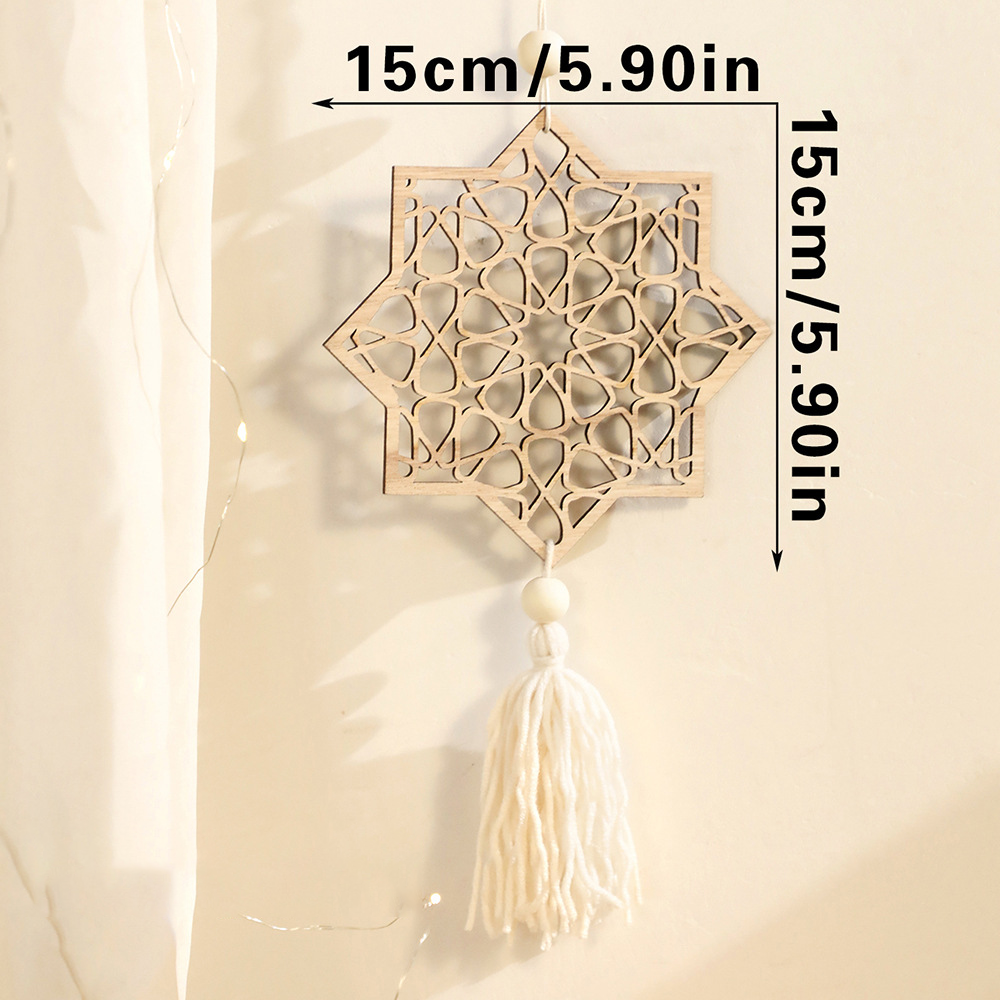 Ramadan Moon Star Wooden Hanging Decor