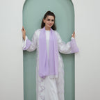 3D Floral Mesh Cardigan Abaya