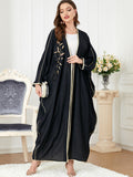 Floral Draped Open Abaya