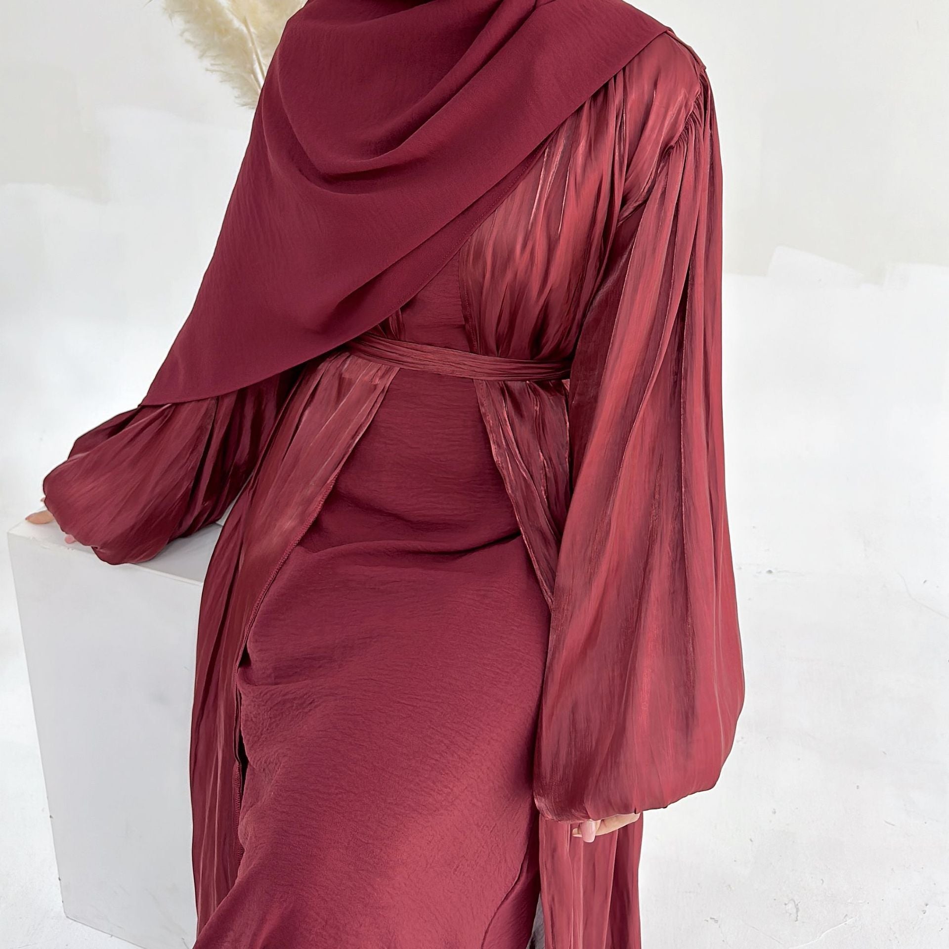 Cardigan Elegant Abaya With Hijab