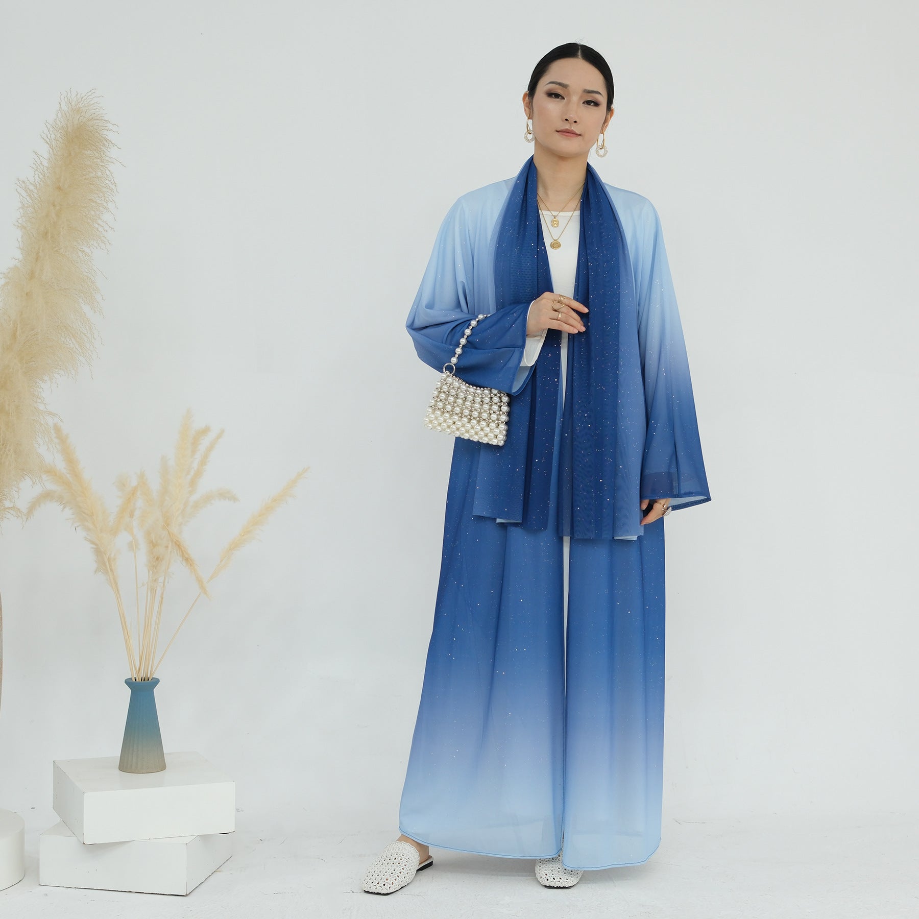 Gradient Color Star Abaya