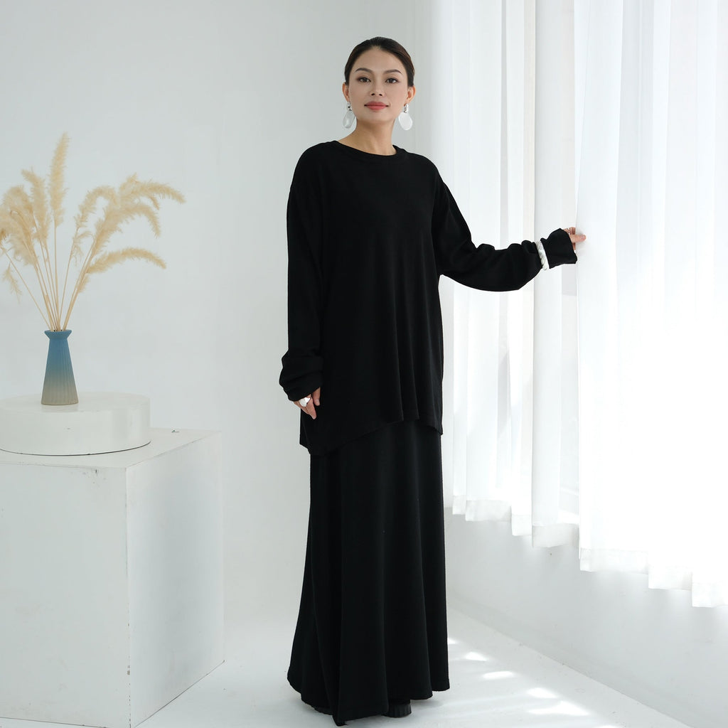 2 Pcs Set Knit Skirt Suit With Hooded